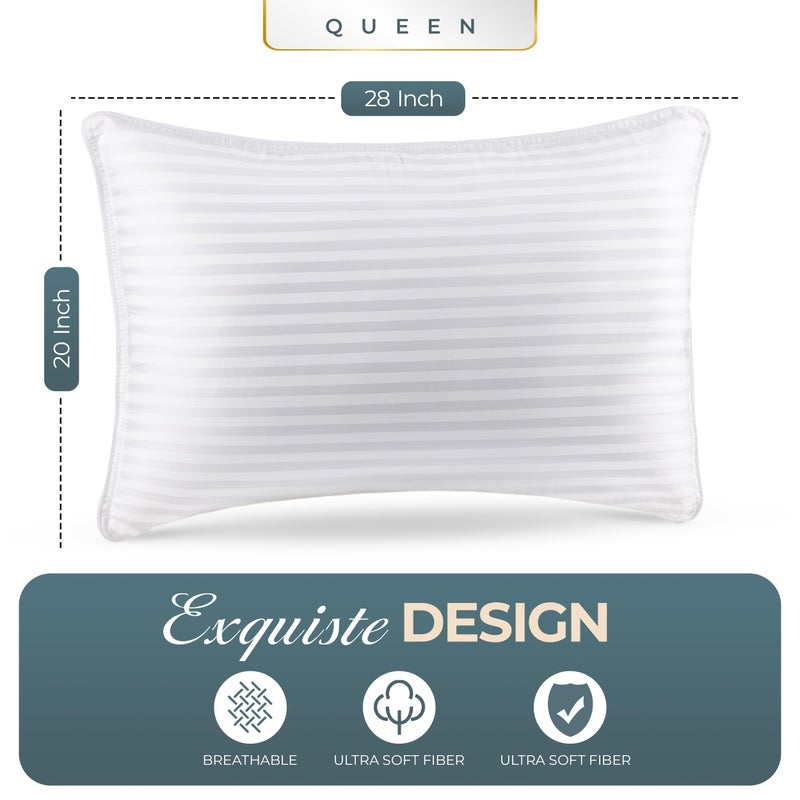Utopia Bedding Bed Pillows for Sleeping Queen Size (White), Set of 2, Cooling Hotel Quality, for Back, Stomach or Side Sleepers - Image 2