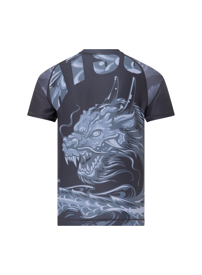 TATSU DRAGON RASHGUARD SHORT SLEEVE GREY - Image 2