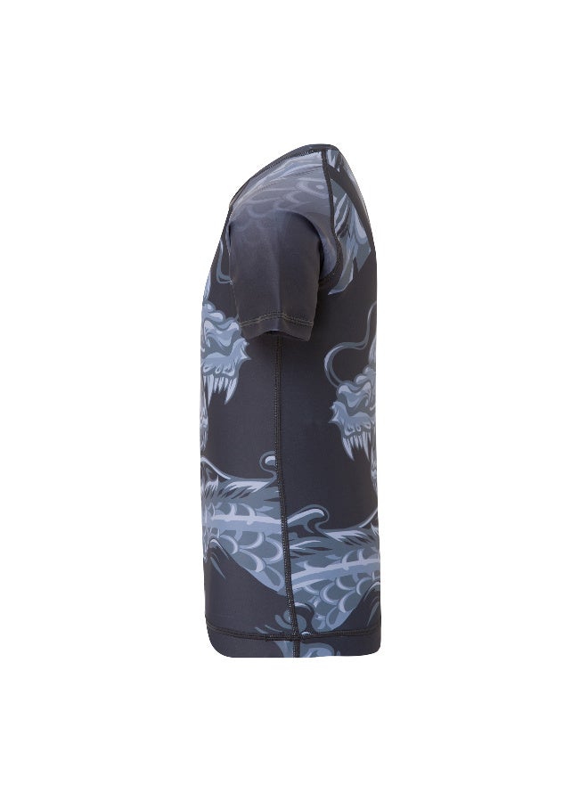 TATSU DRAGON RASHGUARD SHORT SLEEVE GREY - Image 3