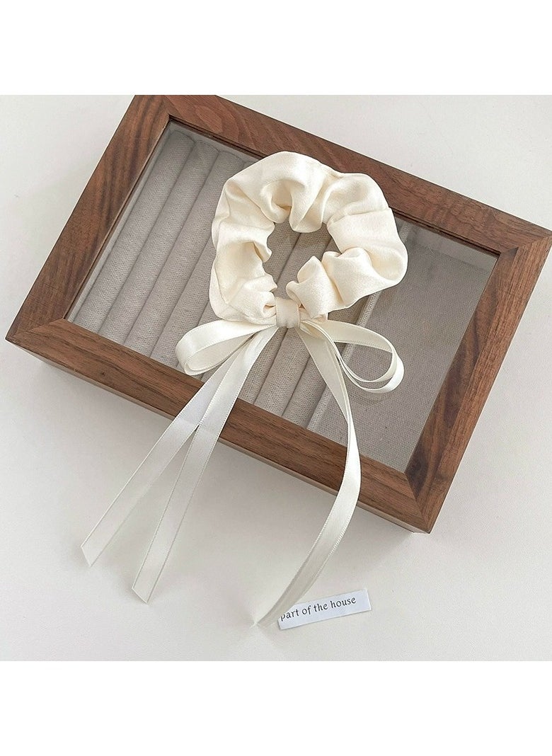 Goolsky Elegant 2pcs Set: Chic Bowknot Ribbon Hair Ties - Soft Fabric, Solid Color, Perfect for Women & Girls  - Image 2