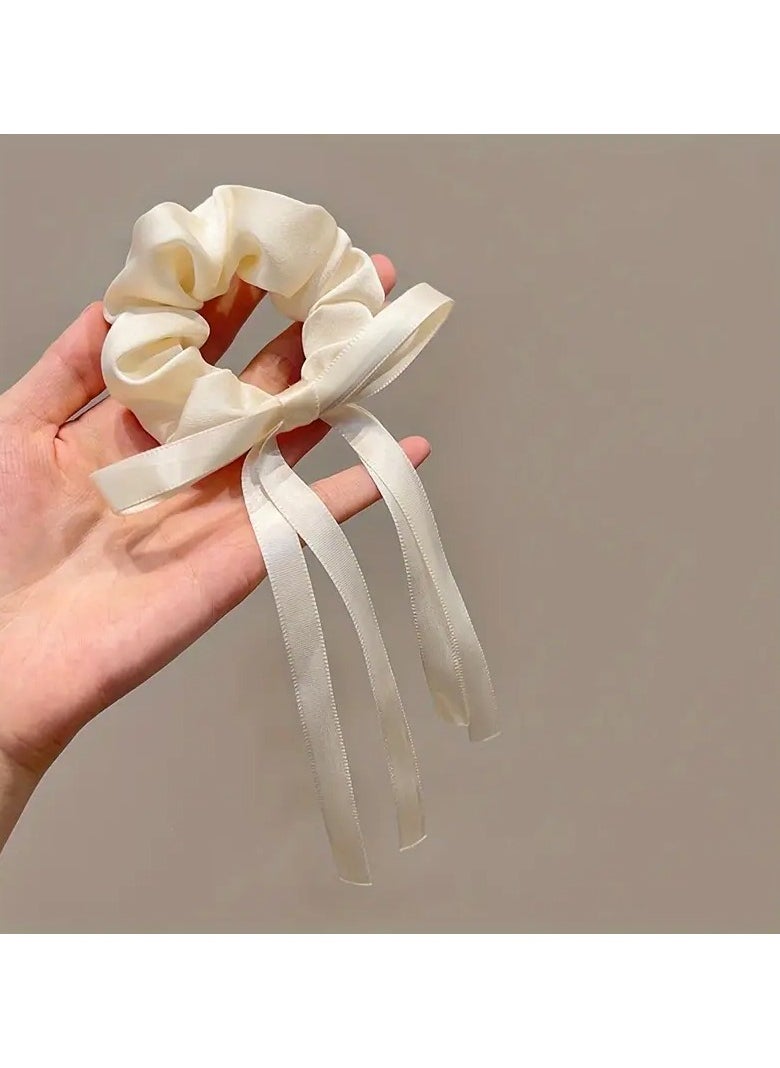 Goolsky Elegant 2pcs Set: Chic Bowknot Ribbon Hair Ties - Soft Fabric, Solid Color, Perfect for Women & Girls  - Image 5