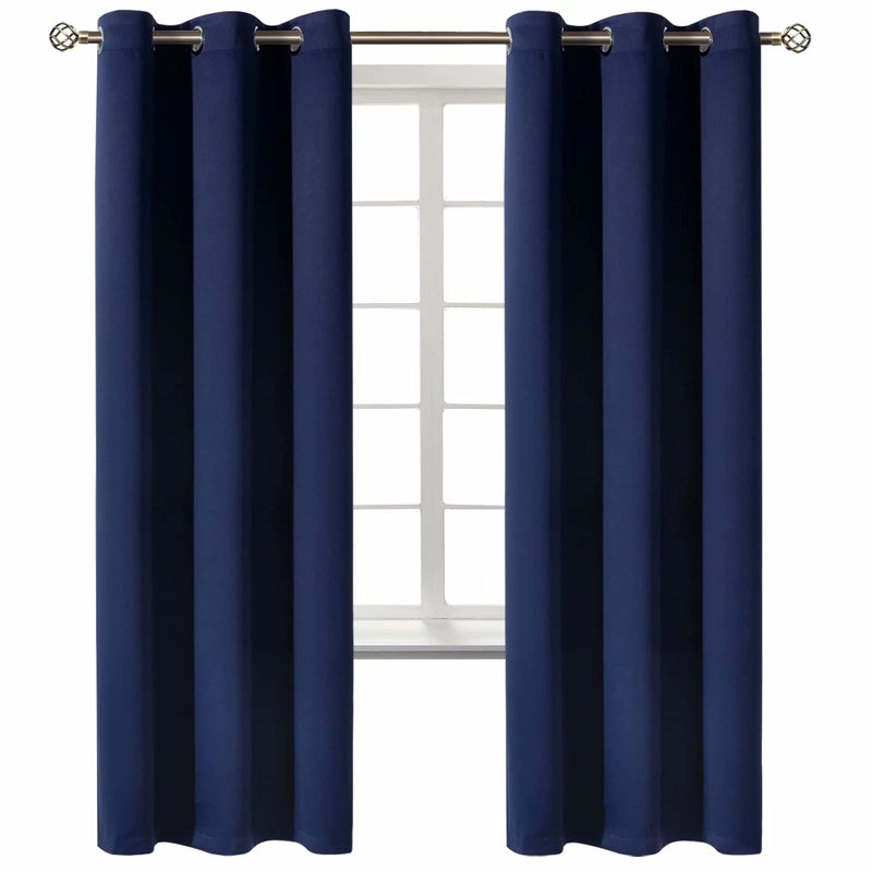 BGment Blackout Curtains for Living Room - Grommet Thermal Insulated Room Darkening Curtains for Bedroom, Set of 2 Panels (42 x 72 Inch, Navy Blue) - Image 1