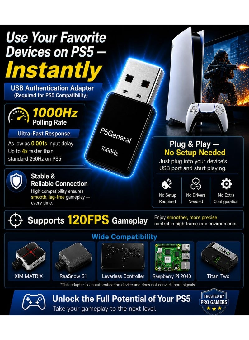 المنقذ محول Besavior P5General USB لمحاكاة ألعاب PS5 - متوافق مع XIM Matrix وREASNOW Converter ووحدات تحكم الألعاب المختلفة لتشغيل جميع ألعاب PS5 - Image 2