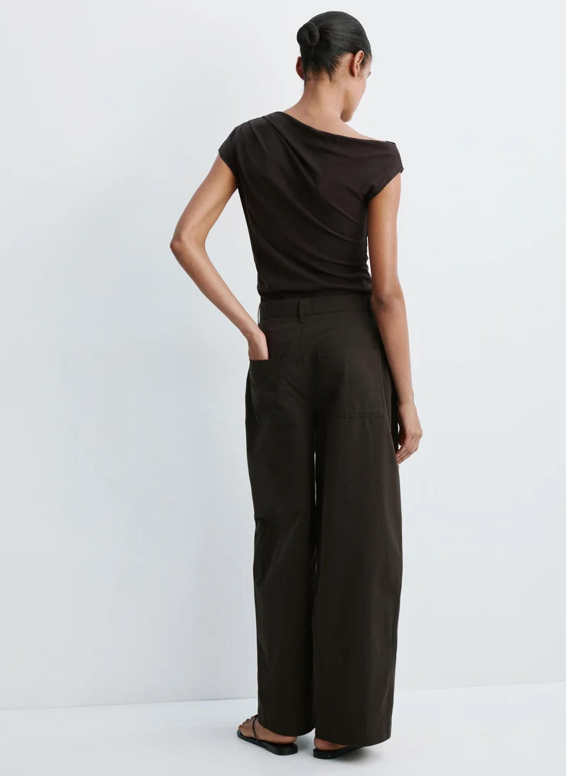 Mango Mid-Rise Balloon Trousers
