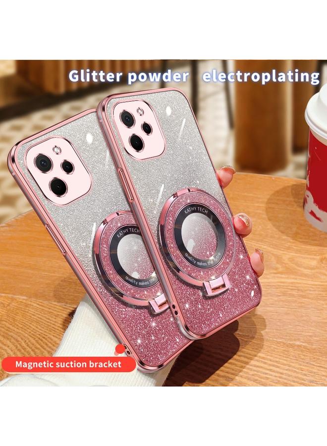 The Bros Case For Huawei Enjoy 50Z / nova Y61 Plated Gradient Glitter Round Holder TPU Phone Case - Image 3