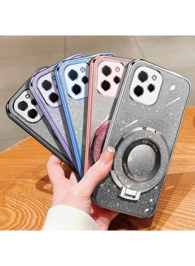 The Bros Case For Huawei Enjoy 50Z / nova Y61 Plated Gradient Glitter Round Holder TPU Phone Case - Image 2