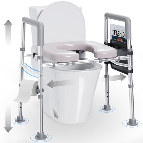 UNLICON Raised Toilet Seat with Handles, Toilet Seat Riser for SeniorsAdjustable Height & Width, 450lb Raised Toilet Seat with Handles for Elderly, Handicap, Elevated, Pregnant, Fit Any Toilet - Image 1