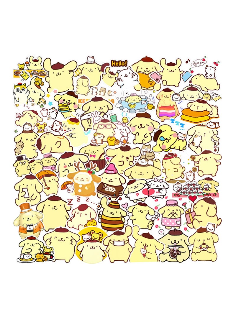 50-Piece Pom Pom Purin Stickers Waterproof Cartoon Vinyl Stickers for Laptop - Image 1