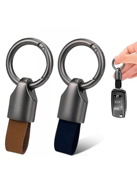 2-Pack Car Key Chain Ring Clips, Keychain Ring For Keys, Auto Vehicle Key Chain Accessories,Universal Detachable Leather Car Keychain, Small Key Fob Accessory with O-Ring Keyrings