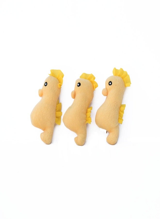 ZippyPaws - Sea Buddies Burrow, Interactive Squeaky Hide and Seek Plush Dog Toy - Seahorse Miniz, 3 Pack - Image 3