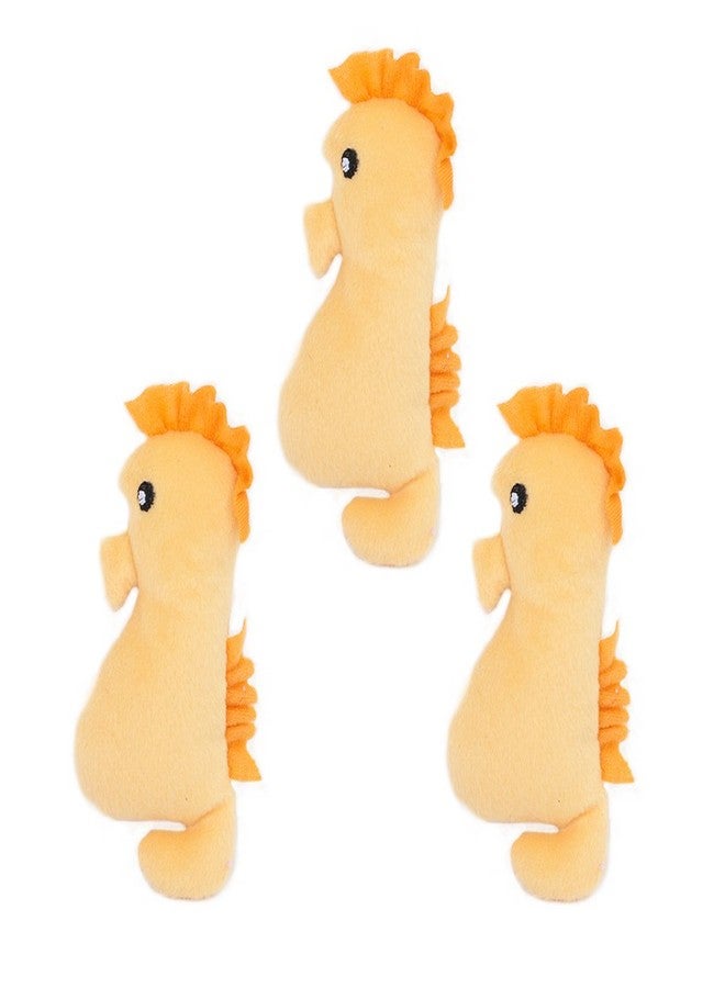 ZippyPaws - Sea Buddies Burrow, Interactive Squeaky Hide and Seek Plush Dog Toy - Seahorse Miniz, 3 Pack - Image 1