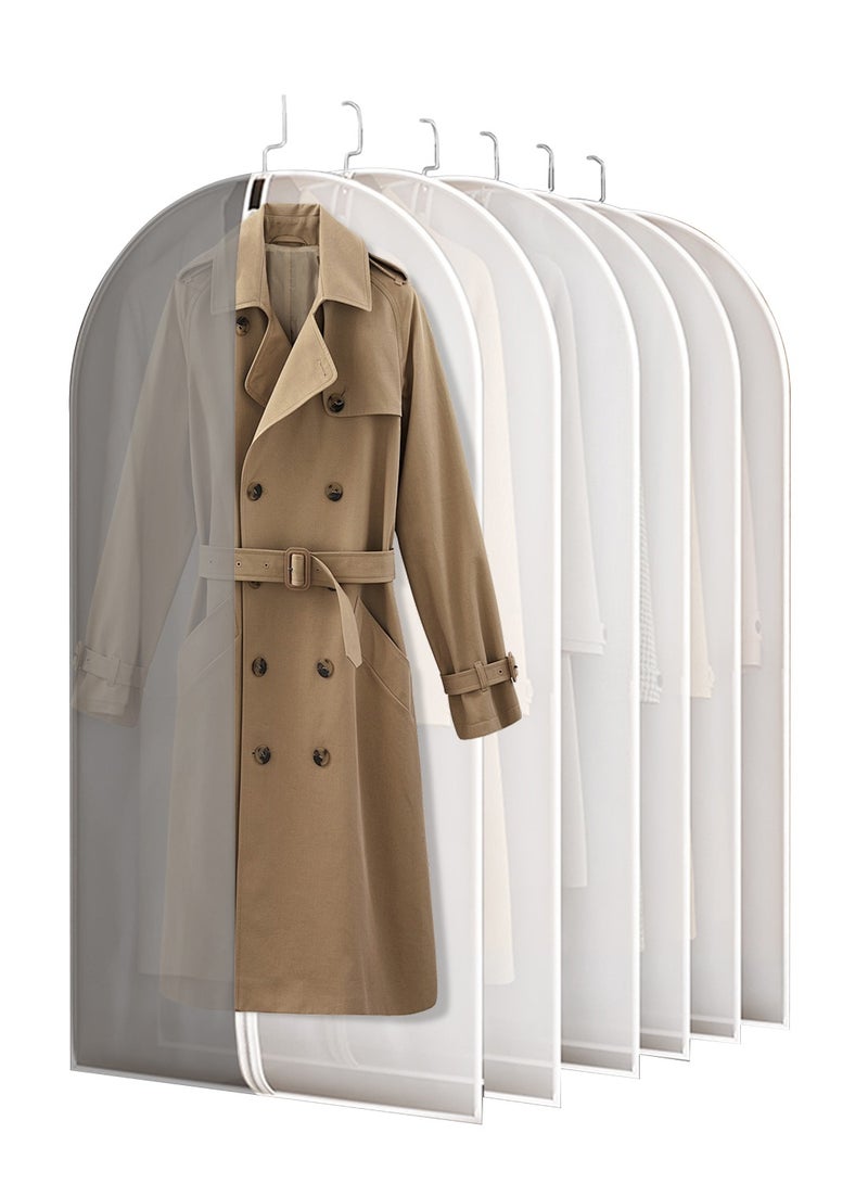 5 قطع من أغطية الملابس 140×60 سم منظم ملابس طويلة غطاء بدلة غطاء قماشي منظم خزانة ملابس بسحاب حقيبة ملابس شبه شفافة قابلة للتنفس للكندورة والعباءات والفساتين وملابس الحفلات