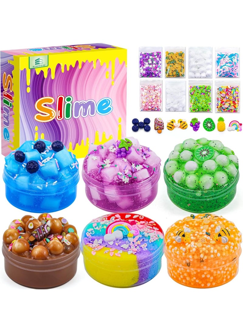 SIMDOW 6 Pack DIY Slime Kit Toy with Perfect Birthday Present Party Favors for Kids - Image 1