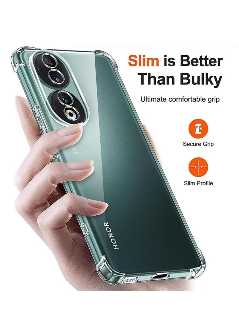 أكاليكس بي ام جراب لهاتف Honor 90 غطاء شفاف مقاوم للصدمات مرن من مادة TPU غطاء ممتص للصدمات شفاف مضاد للخدش - Image 3