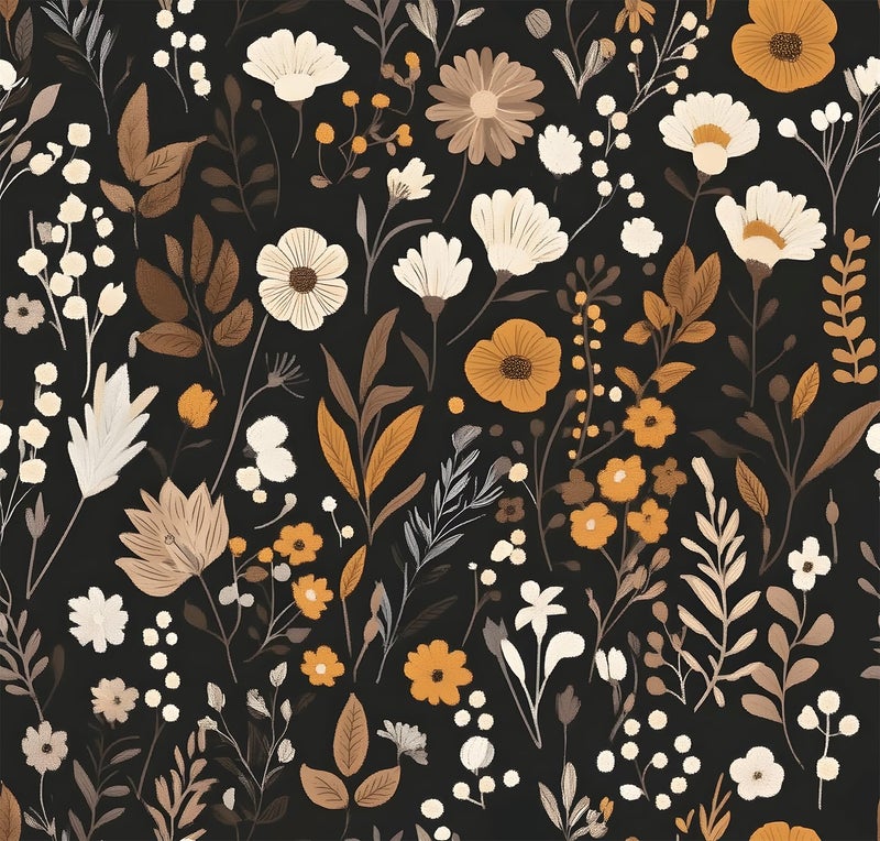 tiltil Peel and Stick Wallpaper Vintage Contact Paper Boho 17.7"x78.8" Gold Leaf Self-Adhesive Wallpaper Removable Decorative Contact Paper for Cabinets and Drawers Bathroom Wallpapers Vinyl Roll - Image 1