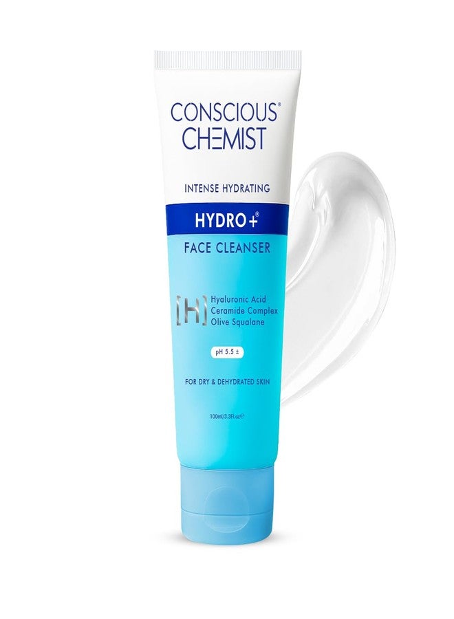CONSCIOUS CHEMIST غسول وجه لطيف من كونشس كيميست® للبشرة الجافة | 100 مل | منظف مرطب للوجه مع حمض الهيالورونيك، السيراميدات ومستخلص الجينسنغ، يعالج البشرة الباهتة والجافة للنساء والرجال - هيدرو+ - Image 1