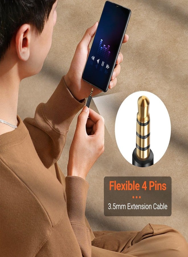 WILLIZTER كابل تمديد سماعة الرأس TRRS AUX 4 قطب من WILLIZTER 3 عبوات 3.5 مم محول استريو لجهاز اللابتوب والهاتف 3.88 بوصة - Image 2