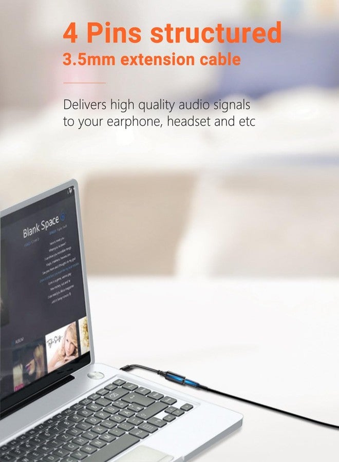 WILLIZTER كابل تمديد سماعة الرأس TRRS AUX 4 قطب من WILLIZTER 3 عبوات 3.5 مم محول استريو لجهاز اللابتوب والهاتف 3.88 بوصة - Image 4