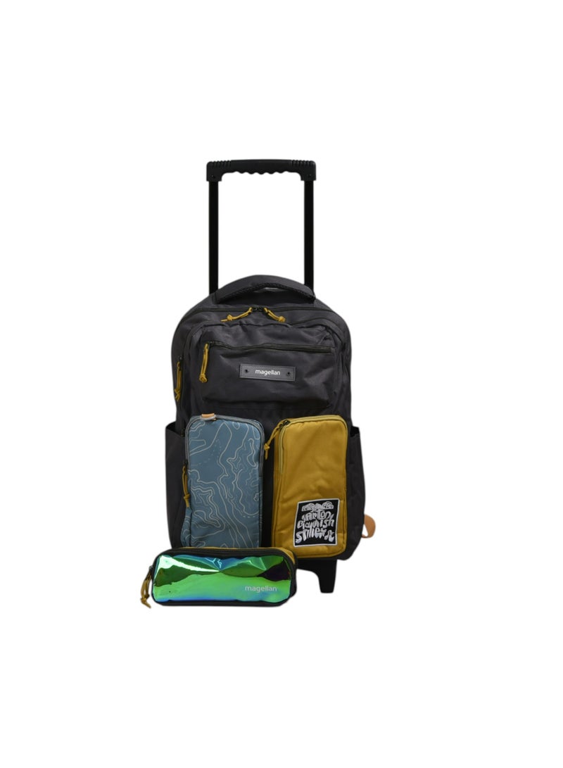 MAGELLAN Backpack Trolley 259D004B | Rolling School Backpack with Pencil Case | Student Trolley Bag Set - Image 2
