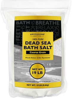 Aromasong Aromasong Dead Sea Salt for Soaking  Coarse Grain Bath Salt Soak  19 Lbs Bulk Resealable Pack  Leaves Your Skin Softer Then Epsom Salt 