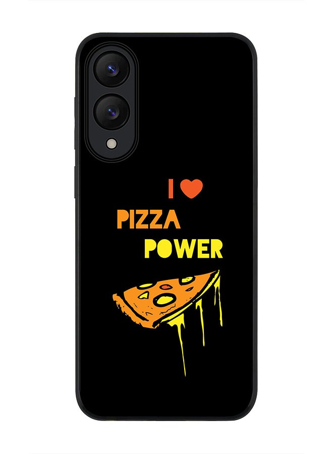 Stylizedd For Samsung Galaxy S25 Edge Case,Slim fit Camera Protection, Shockproof Thin Phone cover  - I Love Pizza (Black)