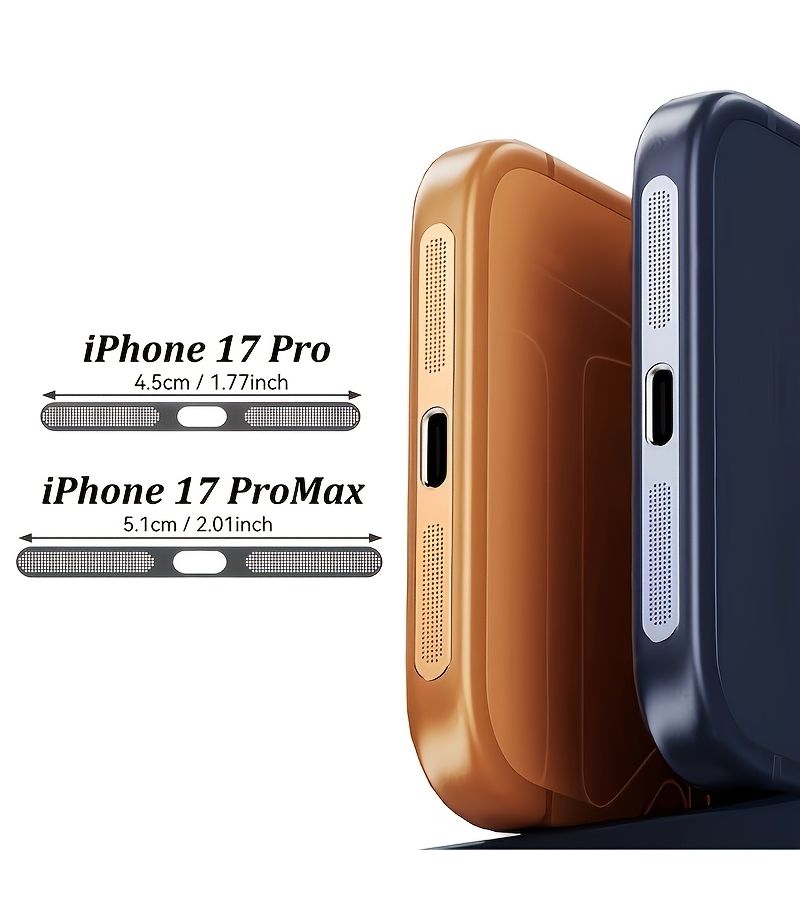 6 قطع ملصق شبكي أسود مضاد للغبار لسماعة ومنفذ شحن iPhone 17 Pro - Image 2