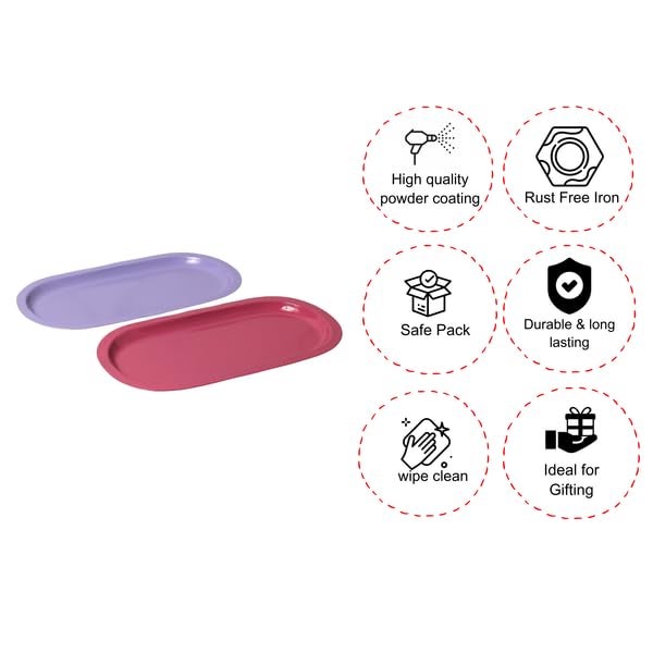 Del Hogar Pastel Duo Accessory Trays - Pink & Purple Tray Set - Image 4