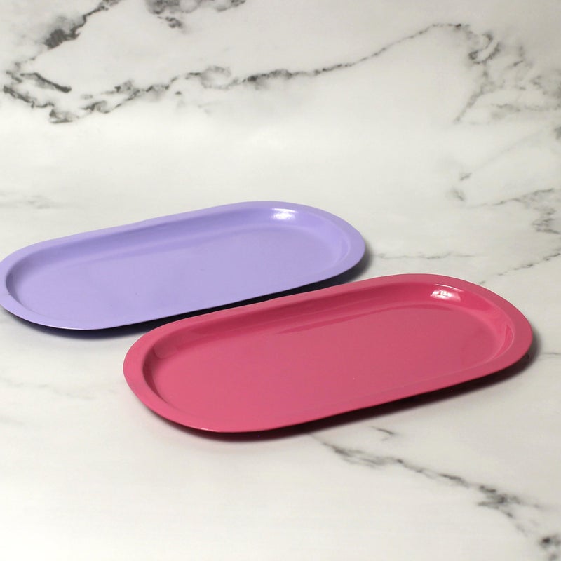 Del Hogar Pastel Duo Accessory Trays - Pink & Purple Tray Set - Image 2