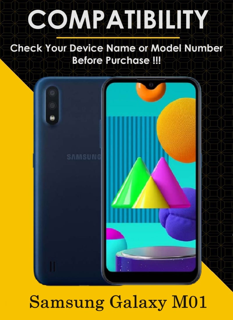 5 Pieces Tempered Glass Screen Protector 5D Designed For Samsung Galaxy M01 Full Glue Edge to Edge Full Screen Coverage And Bubble Free