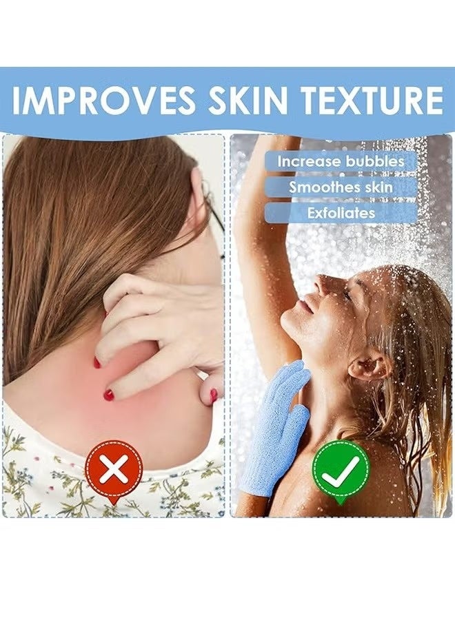 LUMYA 4Pairs Exfoliating Gloves, Body Scrub Gloves, Reusable Bath Gloves for Shower, Natural Loofah Exfoliating Wash Gloves for Body, Nylon Double Sided Deep Cleansing Dead Skin Remover, Premium Scrub Wash Mitt for Shower, Spa, Massage, Skin Exfoliator, Bathing Scrubber Exfoliation Mitt for Women Men Adults Kids (Multicolour) - Image 3