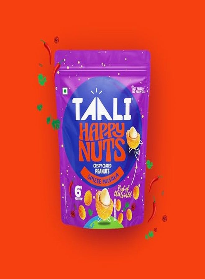 Taali Coated Flavour Peanuts | Spizee Masala | Crispy, Roasted Not Fried, Happy Nuts, No Palm Oil, No Maida, 140g (Pack of 4) - Image 4