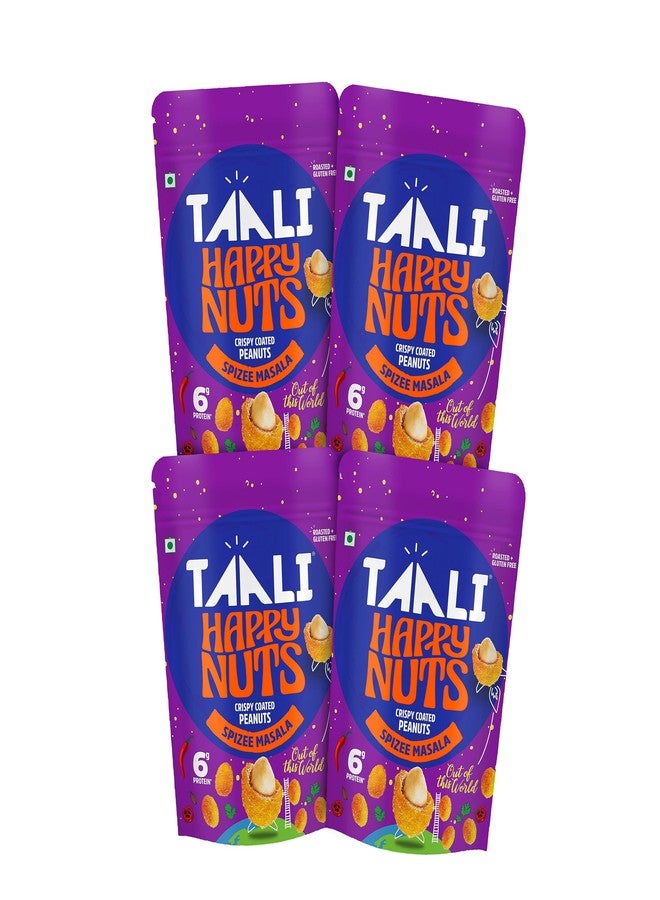 Taali Coated Flavour Peanuts | Spizee Masala | Crispy, Roasted Not Fried, Happy Nuts, No Palm Oil, No Maida, 140g (Pack of 4) - Image 2