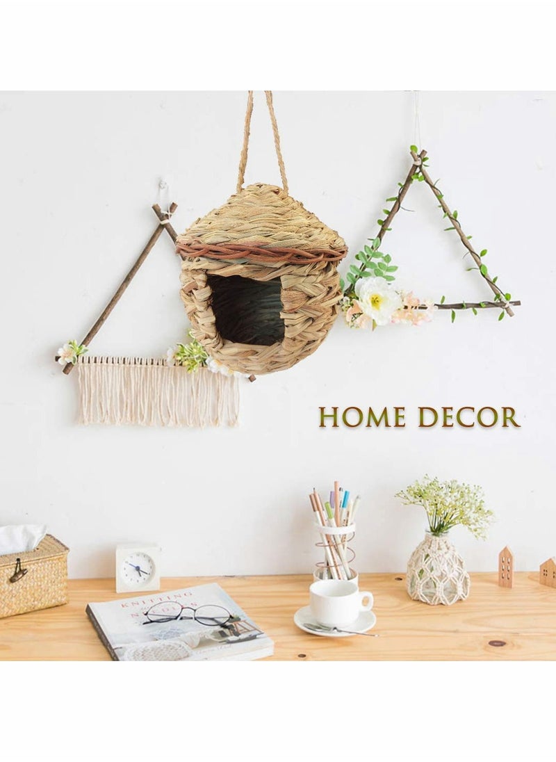 Generic Bird House, Hand-Woven Fiber Grass Hanging Bird Nest Roosting Pocket, Cozy Resting Place for Birds, Provides shelter from Cold Weather, Bird Hideaway from Predators, Natural Birdhouse  - Image 3