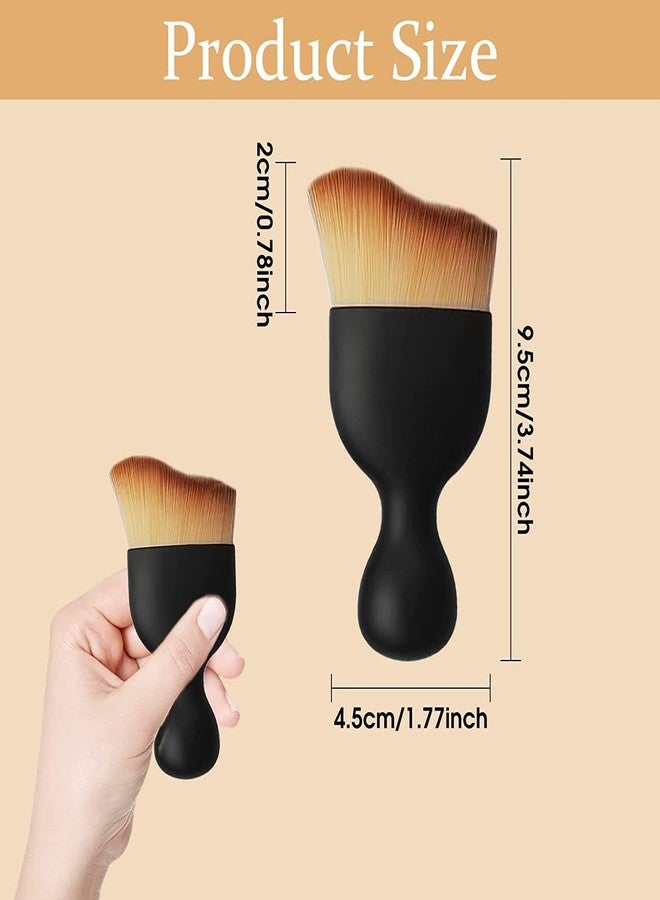 JHEPCOIN Foundation Makeup Brush, Travel Foundation Brush for Blending Liquid, Cream or Powder Cosmetics, Portable Face & Body Makeup Brush, with Protective Case (Black) - Image 2
