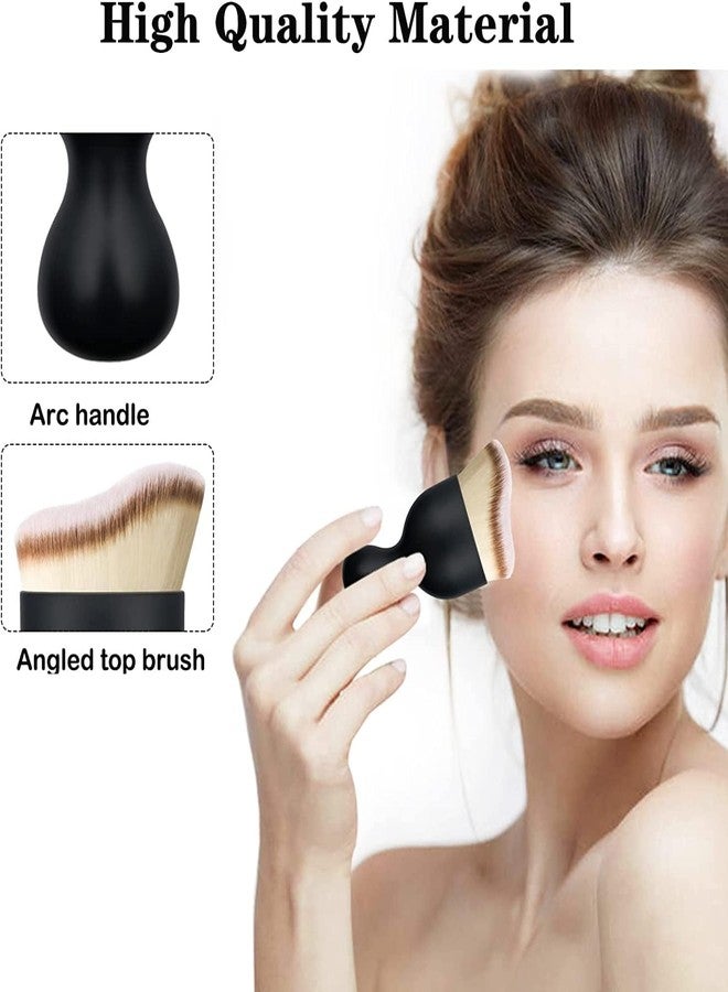 JHEPCOIN Foundation Makeup Brush, Travel Foundation Brush for Blending Liquid, Cream or Powder Cosmetics, Portable Face & Body Makeup Brush, with Protective Case (Black) - Image 5