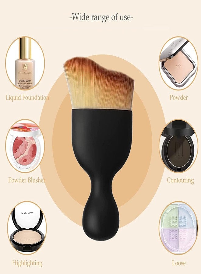 JHEPCOIN Foundation Makeup Brush, Travel Foundation Brush for Blending Liquid, Cream or Powder Cosmetics, Portable Face & Body Makeup Brush, with Protective Case (Black) - Image 4