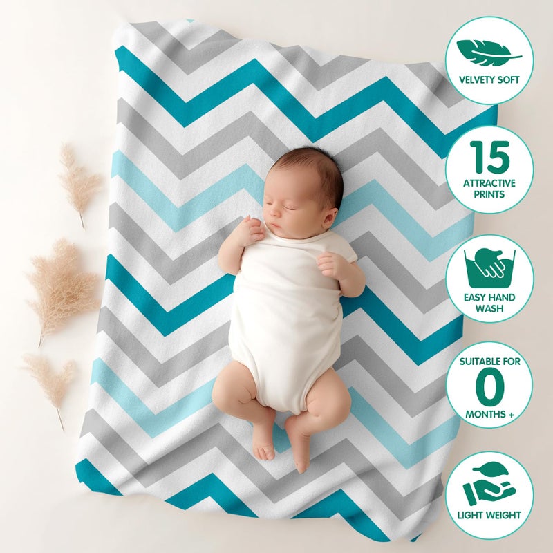 1ST STEP New Born Baby Blanket All Season Printed Single Super Soft Wrapper Sheet for AC Room for Baby Boys, Baby Girls, Babies (Zig Zag, 100 X 140 cms) - Image 3