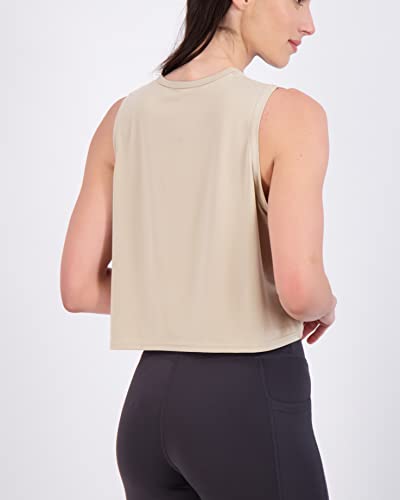 REALESSENTIALS Real Essentials 5 Pack: Women's Dry Fit Crop Summer Tank Top - Gym Yoga Workout Sports Tee (Available in Plus Size) Set 9, M - Image 4