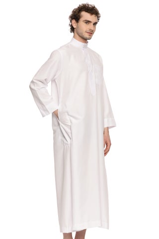 Men’s Traditional Saudi Thobe | Hand-Stitched Kandora Jubba | Premium Fabric | Band Collar with Open Placket | 3 Pockets - pzsku/ZBF40CFC7725E2EFC9C8EZ/45/1754340234/b291661c-fea8-44e1-8ae6-528e239419c0