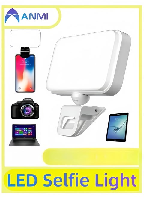 LED Selfie Light Be Suitable For Picture Selfies, video call light And portable ring light (White)