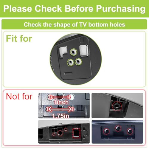 Dinghosen TV Base Stand for LG TV Legs Only for 75UM7570PUD 75UM8070PUA 75UK6190PUB 75UK6500 75UK6570 82UM7570PUB 82UM8070PUA 86UK6500 86UK6570PUB 86UM8070AUB 86UM7570PUB Legs for LG TV Stand with Screw Black - Image 3