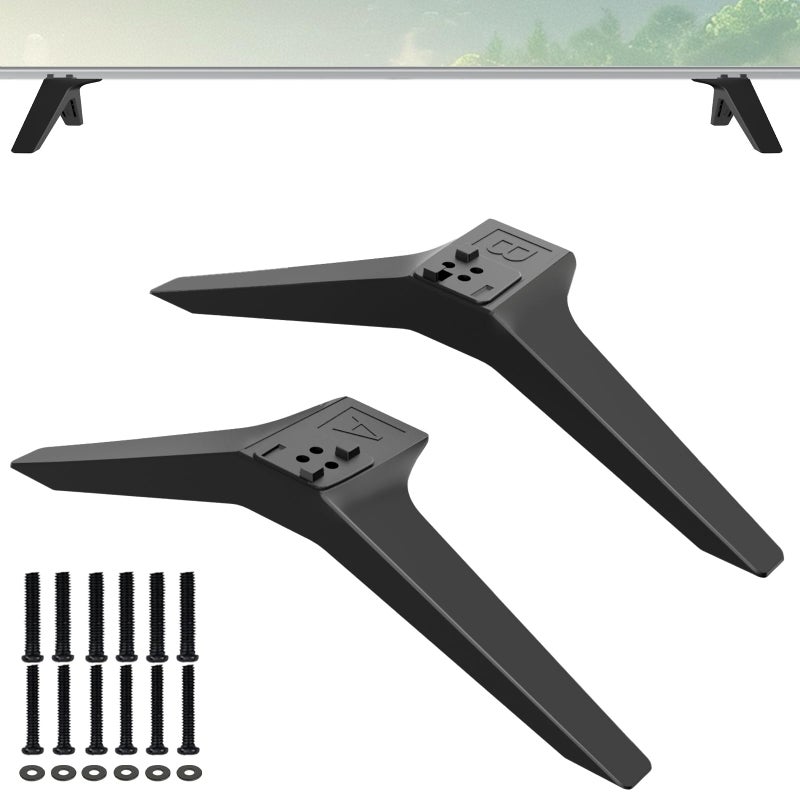 Dinghosen TV Base Stand for LG TV Legs Only for 75UM7570PUD 75UM8070PUA 75UK6190PUB 75UK6500 75UK6570 82UM7570PUB 82UM8070PUA 86UK6500 86UK6570PUB 86UM8070AUB 86UM7570PUB Legs for LG TV Stand with Screw Black - Image 2