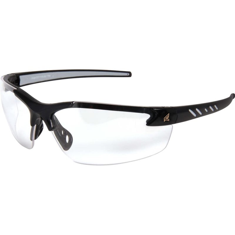 Edge DZ111G2 Zorge G2 WrapAround Safety Glasses AntiScratch NonSlip UV 400 Military Grade ANSIISEA MCEPS Compliant 504 Wide Black Frame Clear Lens
