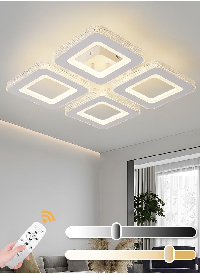 Modern LED Ceiling Light, 3-Square Design, 40W Flush Mount, Remote-Controlled Dimmable Lighting (3000K-6000K), White Acrylic Fixture for Bedrooms, Living Rooms, and Dining Areas (15-18㎡) - pzsku/ZBF40F83AE1346BA4319FZ/45/_/1732253632/fc01526f-ce3b-45d5-b101-dbaac7f87fda