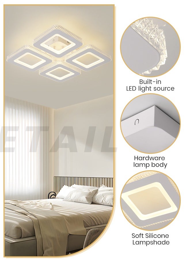 Modern LED Ceiling Light, 3-Square Design, 40W Flush Mount, Remote-Controlled Dimmable Lighting (3000K-6000K), White Acrylic Fixture for Bedrooms, Living Rooms, and Dining Areas (15-18㎡) - pzsku/ZBF40F83AE1346BA4319FZ/45/_/1732253651/c4a753ea-30de-4b66-986d-7f8cf0bf534b