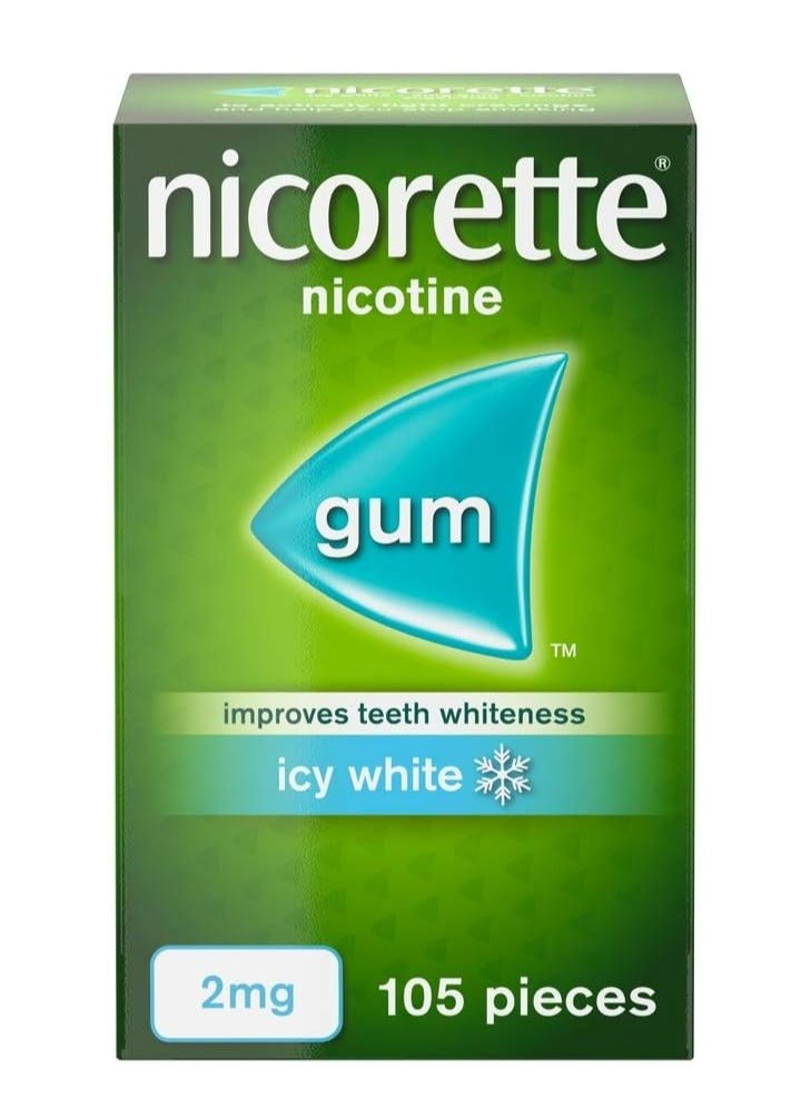 nicorette Nicotine Gum Icy White 2 Mg 105 Pieces  - Image 1