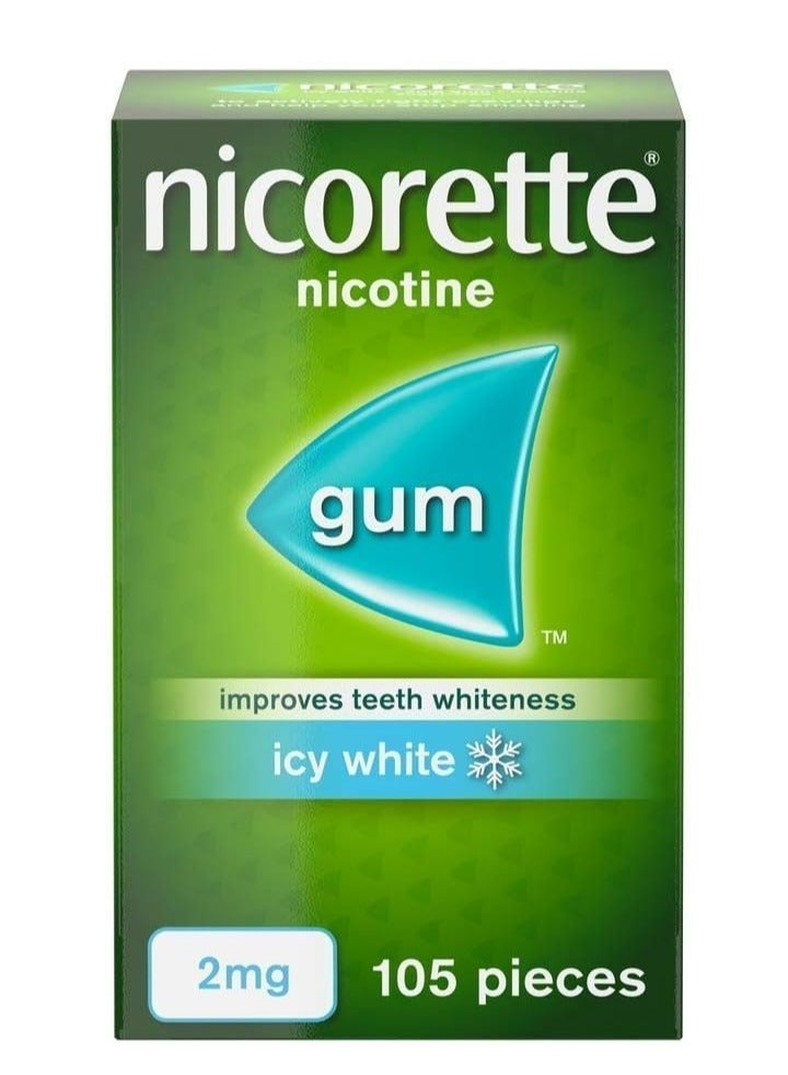 نيكوريت علكة النيكوتين أبيض ثلجي 2 ملجم 105 قطعة - Image 3