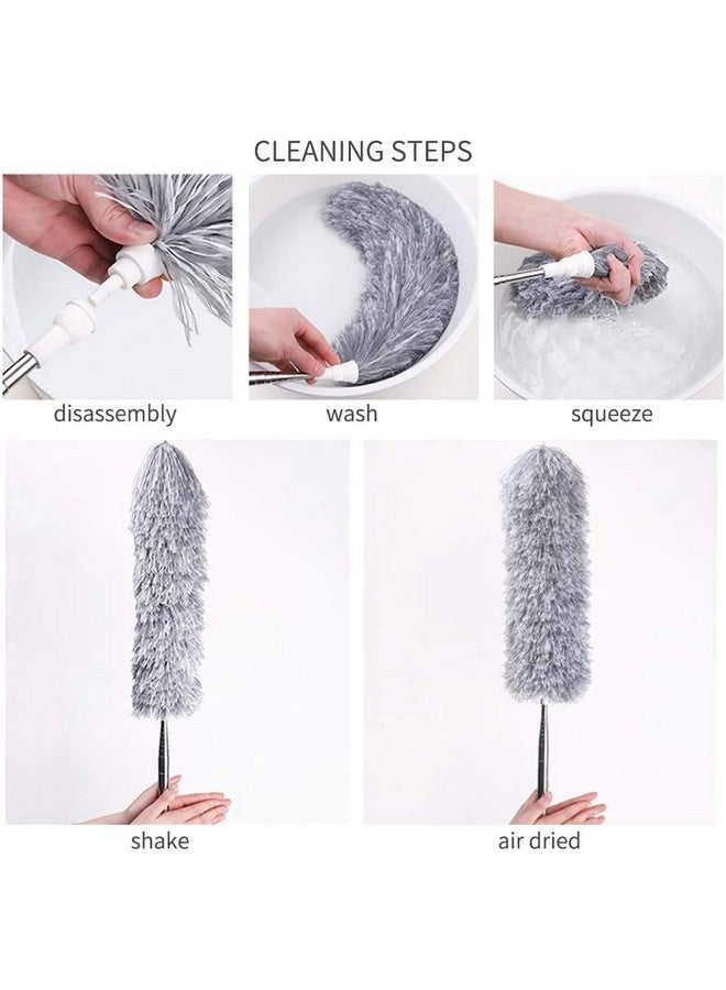 TECH LOGO ELECTRONICS Feather Duster for for Home Cleaning Wall Spider Web Cleaning Stick with 100 Inch Long Handle Ceiling Fan Cleaner Brush Roof Cleaning Brush Adjustable Long Broom Stick - Image 3
