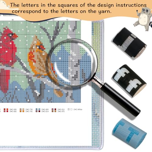 ZFFLYH Latch Hook Kits Rug, Cardinal Crocheting Carpet Rug with Printed Canvas for Kids Adults Beginners, 20.5X15 Inch 2 - Cardinal - Image 5