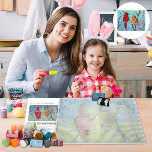 ZFFLYH Latch Hook Kits Rug, Cardinal Crocheting Carpet Rug with Printed Canvas for Kids Adults Beginners, 20.5X15 Inch 2 - Cardinal - Image 2